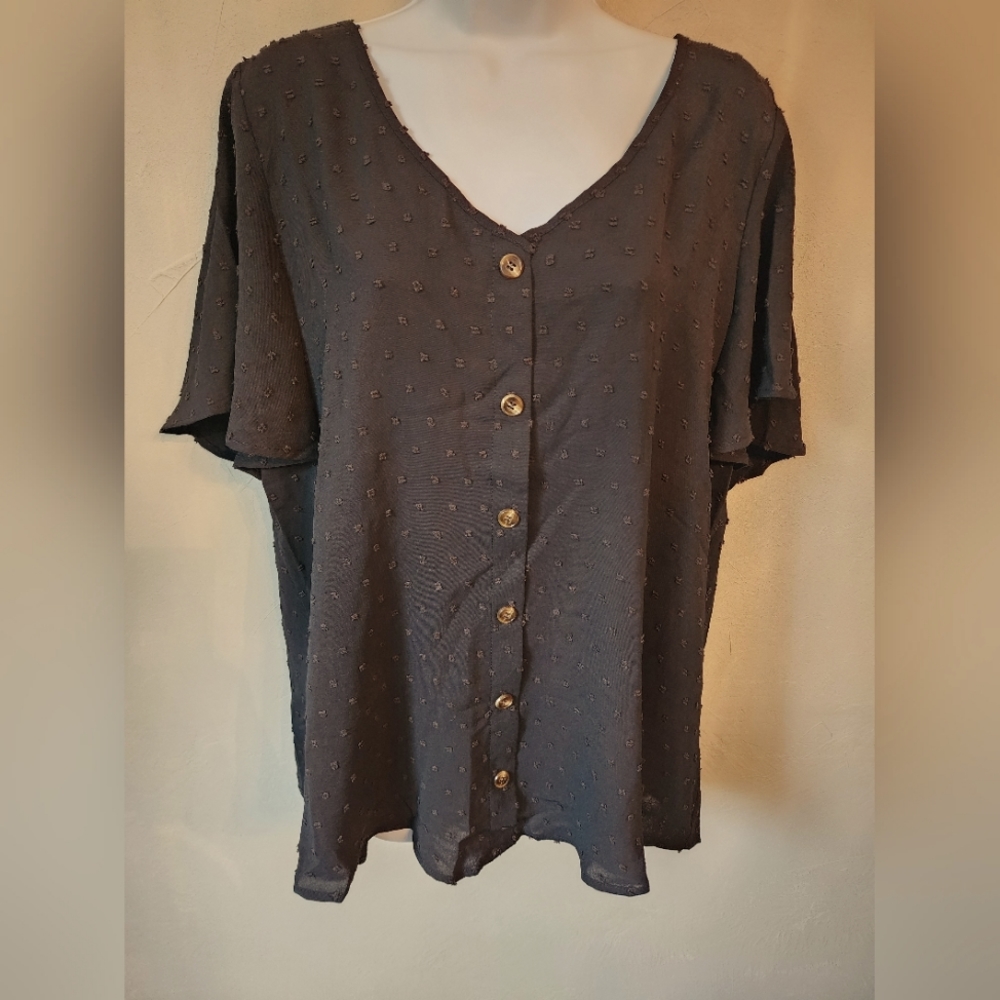 Bloomchic size 14 black blouse NWT